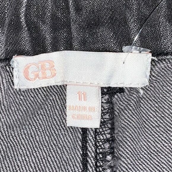 GB Gianni Bini Womens Size 11 Black Denim Shorts Tie Waste Patch Pockets NWT - Picture 3 of 9
